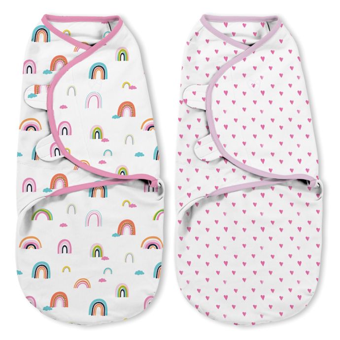 SwaddleMe® Small 2Pack Chasing Rainbows Organic Cotton Swaddles
