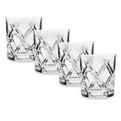 Top Shelf Hand Cut Crystal Bevel Double-Old Fashioned Glasses (Set of 4)