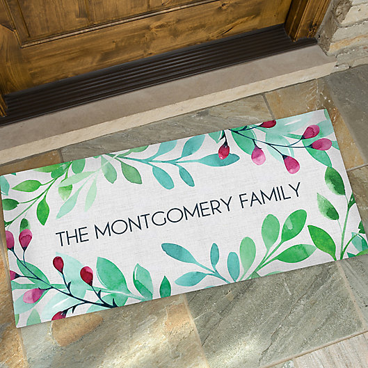 Alternate image 1 for Spring Floral Personalized Doormat