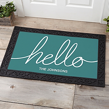 Hello &amp; Welcome Personalized Doormat. View a larger version of this product image.