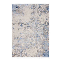 Nourison Sleek Textures Distressed Area Rug in Blue/Multicolor
