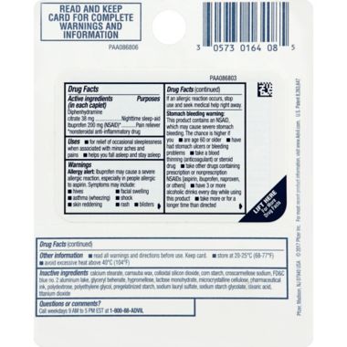 Advil&reg; PM 8-Count Pain Reliever and Nighttime Sleep-Aid Caplets. View a larger version of this product image.