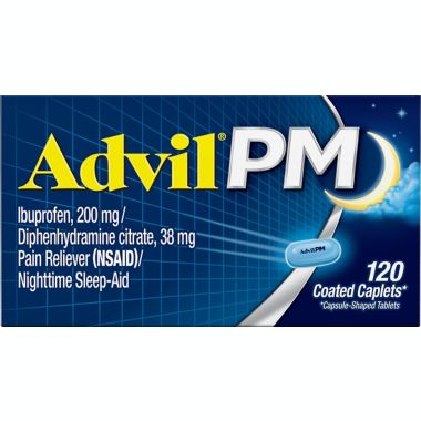 Advil&reg; PM 120-Count Pain Reliever and Nighttime Sleep-Aid Caplets. View a larger version of this product image.