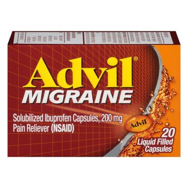 Advil&reg; Migraine 20-Count Pain Reliever Capsules. View a larger version of this product image.