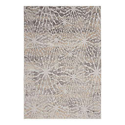 Nourison Sleek Textures Abstract Floral Area Rug in Ivory/Beige