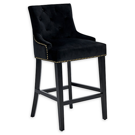 Lake Upholstered Counter Stool, Black Tufted Counter Stools