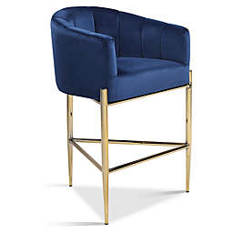 Chic Home© Ardee Upholstered Counter Stool in Navy