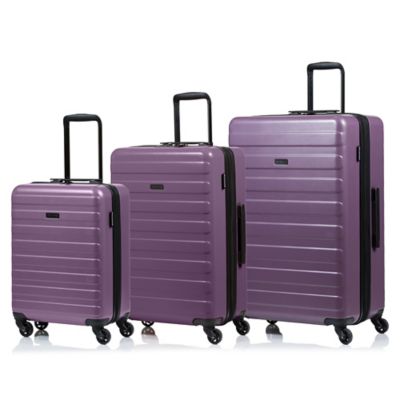 purple 3 piece luggage set