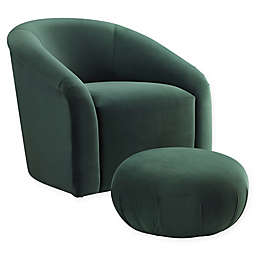 TOV Furniture™ Boboli Velvet Upholstered Armchair with Ottoman
