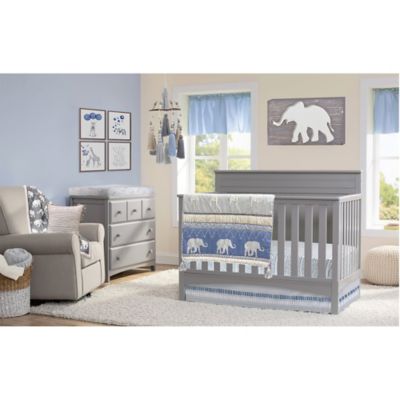 blue nursery bedding