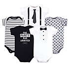 Alternate image 0 for Little Treasure Size 0-3M 5-Pack Tux and Tie Bodysuits in Black/White