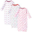Alternate image 0 for Luvable Friends&reg; Size 0-6M 3-Pack Clouds Gowns in Pink