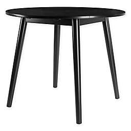 Winsome Moreno 36-Inch Round Drop Leaf Dining Table in Black