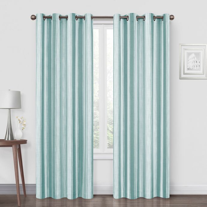 Quinn Stripe Grommet Blackout Window Curtain Panel Single Bed Bath Beyond