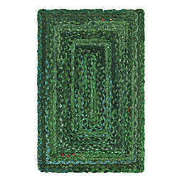 Unique Loom Braided Chindi 2' x 3' Accent Rug in Green