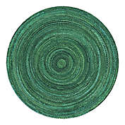 Unique Loom Braided Chindi 8&#39; Round Area Rug in Green