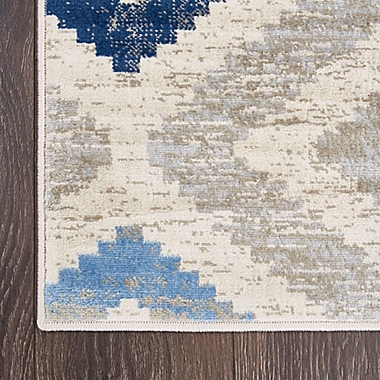 Home Dynamix Melrose Maritza 7&#39; Runner Area Rug in Ivory/Blue. View a larger version of this product image.