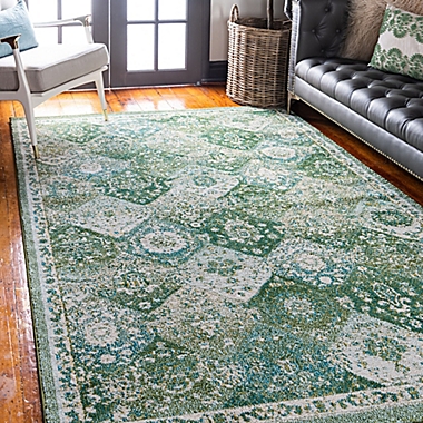 Unique Loom Penrose Blake 5&#39; x 8&#39; Area Rug in Green. View a larger version of this product image.