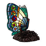 Lavish Home Tiffany Style Round Butterfly Lamp
