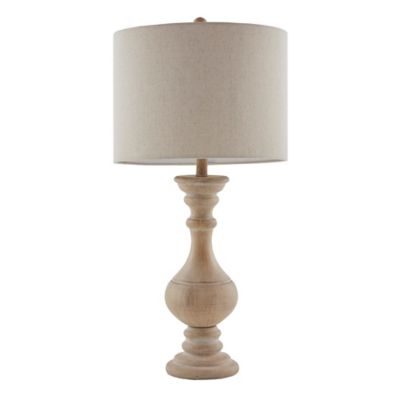 Martha Stewart Carra Table Lamp in Natural with Fabric Shade