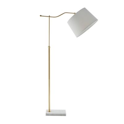 gold floor lamp white shade