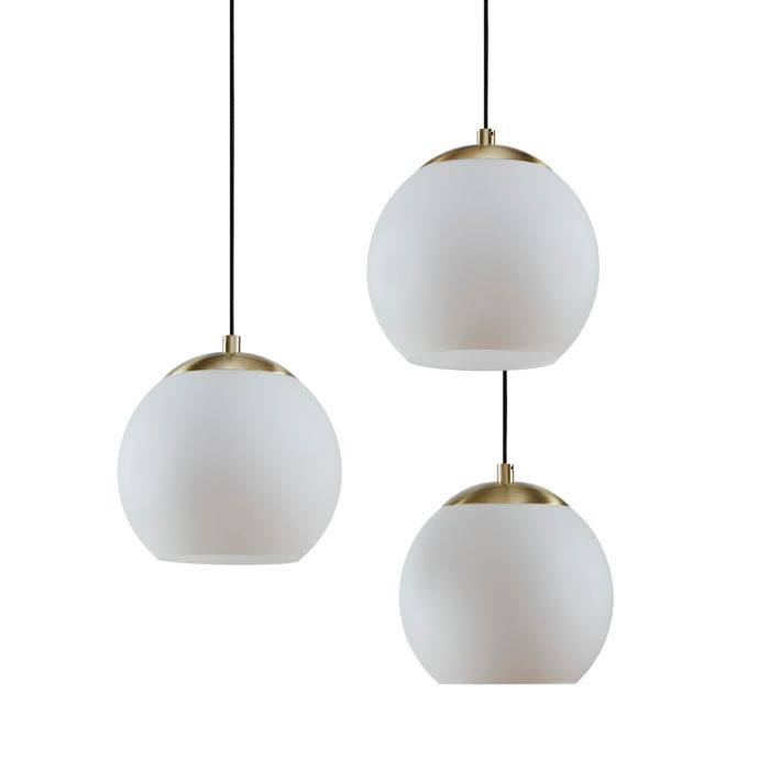 Martha Stewart Leroy 3 Light Pendant In White Black With Glass