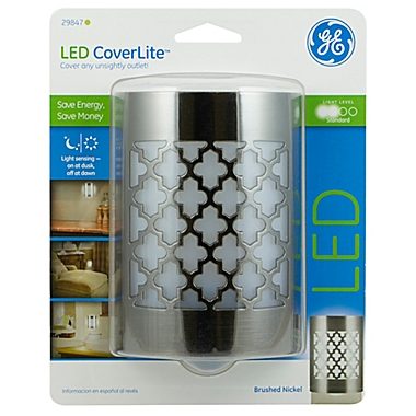 GE LED Coverlite Night Light in Brushed Nickel. View a larger version of this product image.