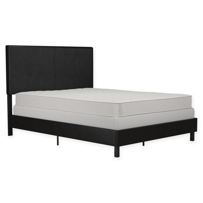 Everyroom Jazmine Upholstered Platform Bed In Black Faux Leather Bed Bath Beyond