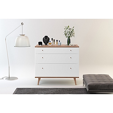 Midtown Concept&trade; Mid-Century 3-Drawer Dresser in White. View a larger version of this product image.