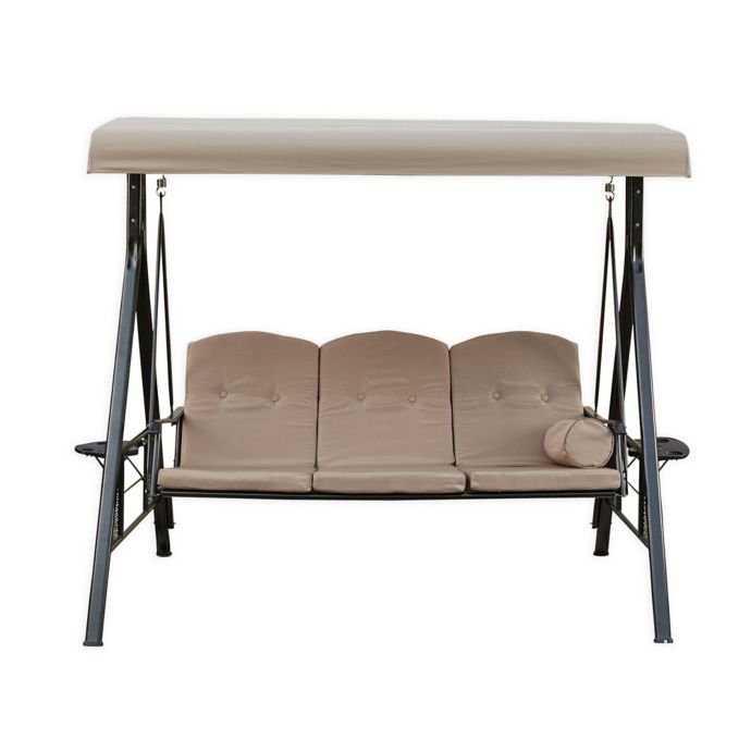 Patio Festival 3Person Metal Patio Swing with Cushions Bed Bath & Beyond