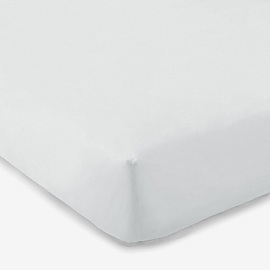 Levtex Baby&reg; Sateen Fitted Crib Sheet in White. View a larger version of this product image.