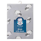 Gerber&reg; Lamb Fitted Crib Sheet in Grey/White