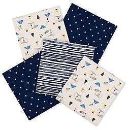 Gerber® Fox 5-Pack Flannel Blanket in Blue