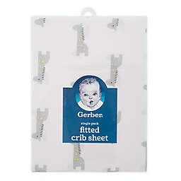 Gerber® Giraffe Cotton Fitted Crib Sheet in Grey/White