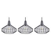 Southern Enterprses Brinland Pendant Lamp with Cage Style Metal Shade (Set of 3)
