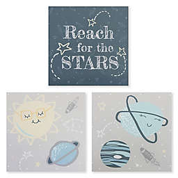 Trend Lab® 3-Pack Reach for the Stars Wrapped Canvas Wall Art Set