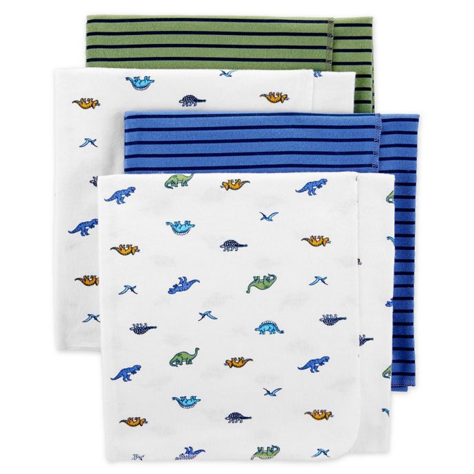 carter's® 4Pack Dinosaur Receiving Blankets in Blue/Green Bed Bath