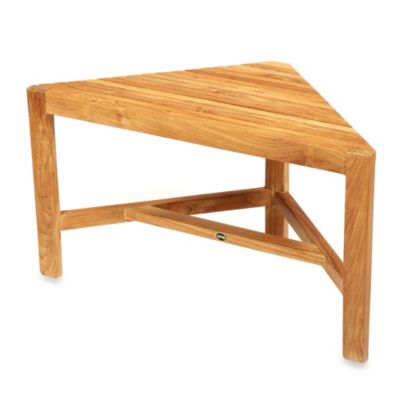 teak corner shower bench