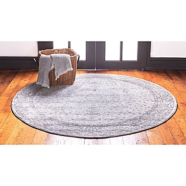 Unique Loom Midnight 5&#39; x 5&#39; Area Rug in Light Gray. View a larger version of this product image.