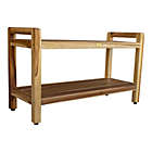 Alternate image 5 for EcoDecors&trade; Classic 35-Inch Teak Shower Bench with Shelf and Arms in Natural