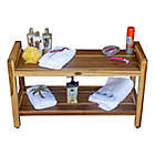 Alternate image 6 for EcoDecors&trade; Classic 35-Inch Teak Shower Bench with Shelf and Arms in Natural
