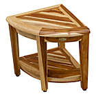 Alternate image 1 for DecoTeak&reg; Oasis Teak Corner Shower Bench with Shelf in Natural