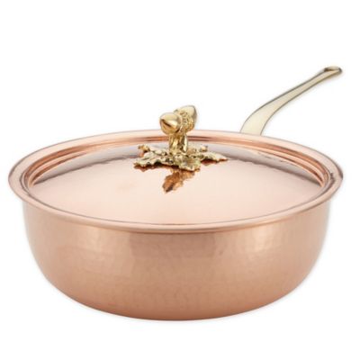 Ruffoni Historia Décor 4 qt. Handmade Copper Risotto Pan with Lid