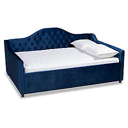 Baxton Studio® Kristel Velvet Upholstered Daybed in Blue