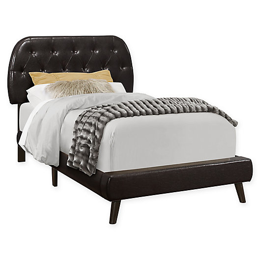 Rounded Faux Leather Panel Bed, Faux Leather Panel Headboard