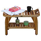 Alternate image 2 for EcoDecors&reg; EarthyTeak&trade; Tranquility 30-Inch Bench with Shelf