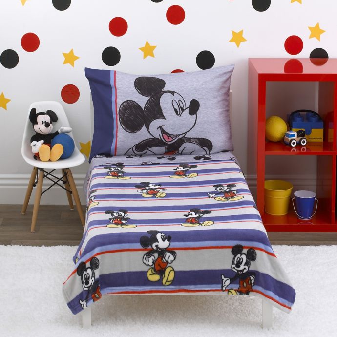 Disney Mickey Mouse Beyond Classic 4 Piece Toddler Comforter Set