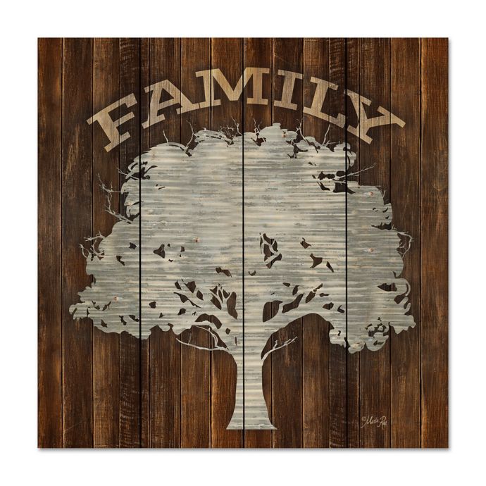 Courtside Market™ Metallic Family Tree 12Inch Square Wood Wall Art