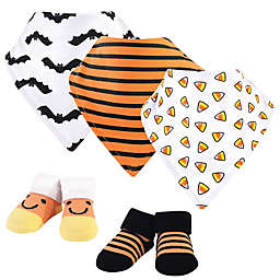 Hudson Baby® Size 0-9M 5-Piece Candy Corn Halloween Bib and Socks Set