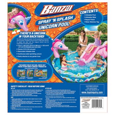 Banzai Spray 'N Splash Unicorn Pool. View a larger version of this product image.